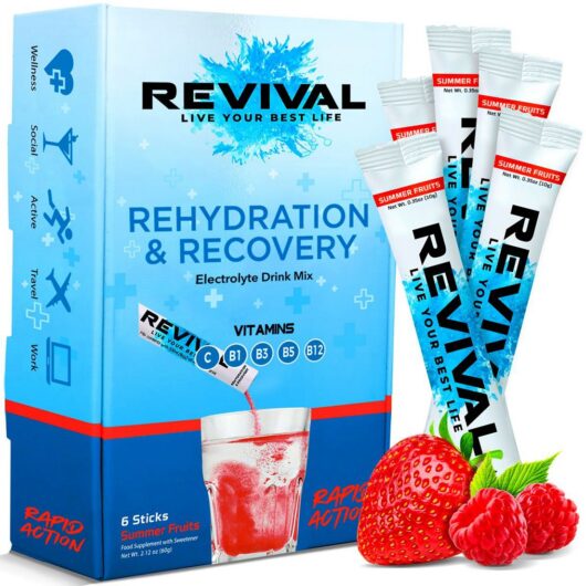 Revival Drinks Ltd Revival Rapid Rehydration - Electrolyte Powder Sachet Summer Fruits 6 Pack
