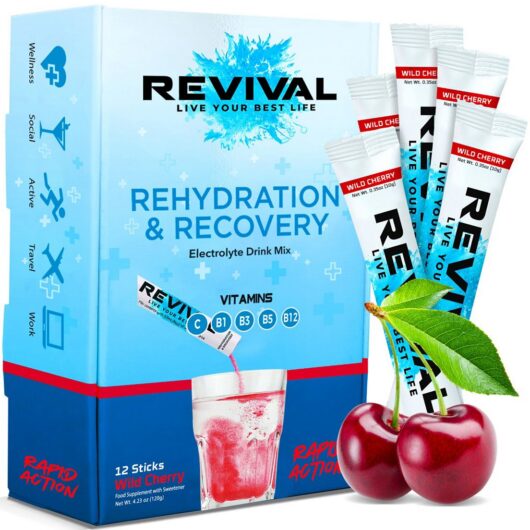 Revival Drinks Ltd Revival Rapid Rehydration - Electrolyte Powder Sachet Wild Cherry 12 Pack