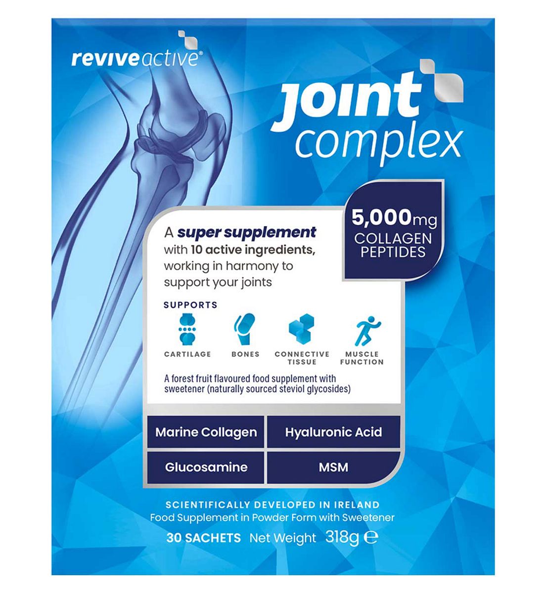 Revive Active Joint Complex With Marine Collagen, Msm & Glucosamine - 1 Month Supply, 30 Sachets