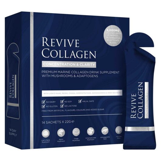 Revive Collagen Concentration & Clarity Functional Mushroom And Adaptogen Blend With 6000Mg Marine Collagen 22G 14S