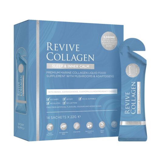 Revive Collagen Sleep & Inner Calm Functional Mushroom And Adaptogen Blend With 6000Mg Marine Collagen 22G 14 Sachets