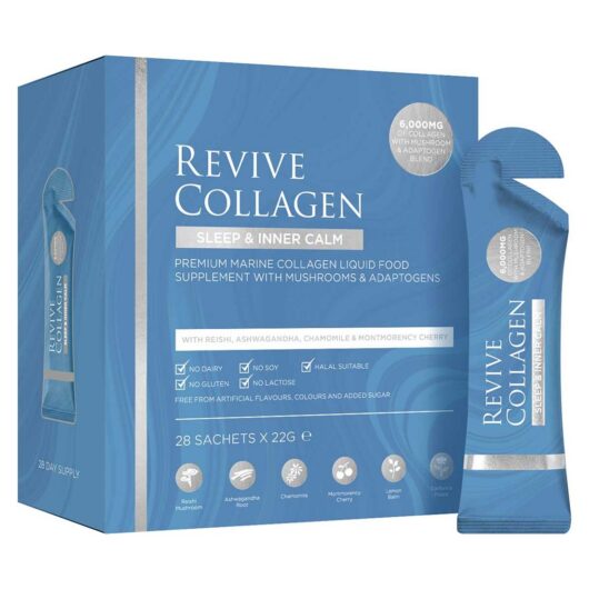 Revive Collagen Sleep & Inner Calm Functional Mushroom And Adaptogen Blend With 6000Mg Marine Collagen 22G 28 Sachets