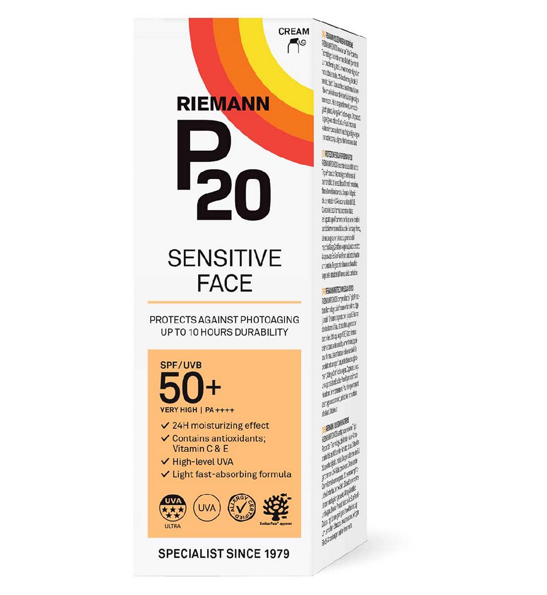 Riemann P20 Sensitive Face Spf50+ Sun Cream 50g
