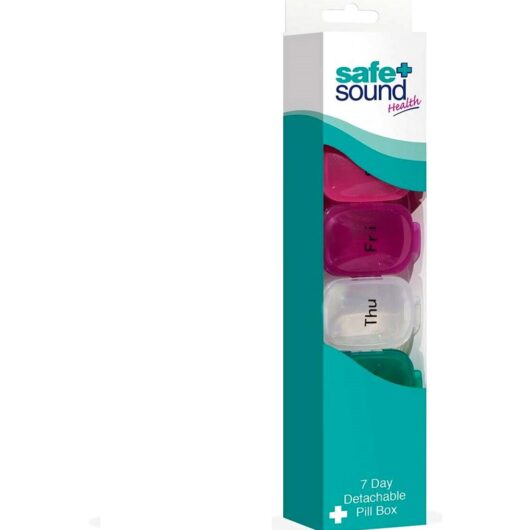 Safe & Sound Multi Coloured Jumbo 7 Day Detachable Pill Box