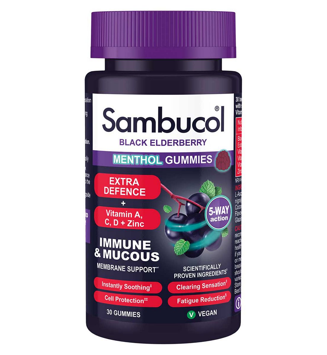 Sambucol Extra Defence Menthol Gummies - 30