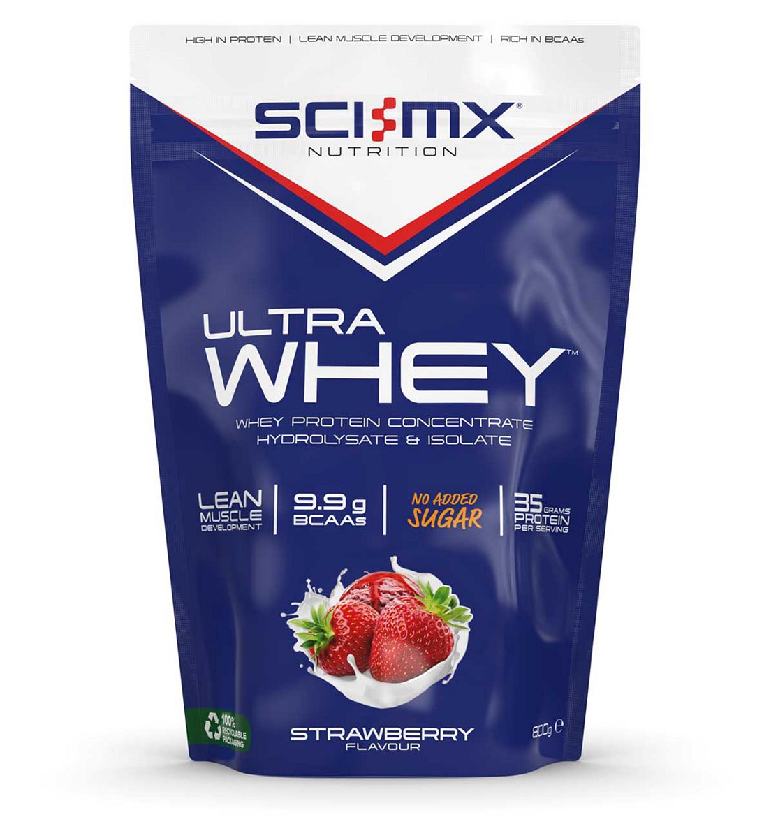 Sci-Mx Ultra Whey Protein Powder Strawberry 800g