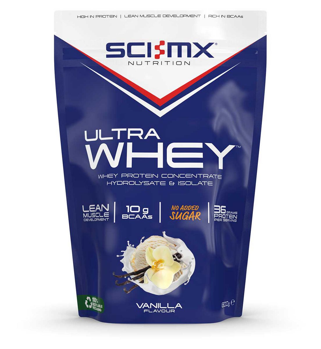 Sci-Mx Ultra Whey Protein Powder Vanilla 800g