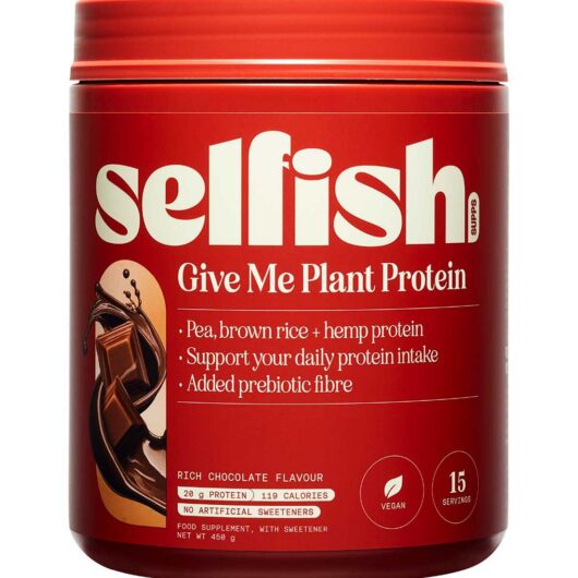Selfish Supps Give Me Plant Protein 450G Rich Chocolate Flavour