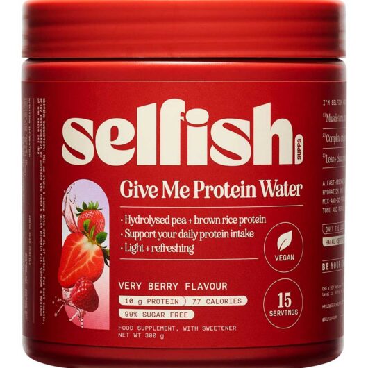 Selfish Supps Give Me Protein Water 300G Very Berry Flavour