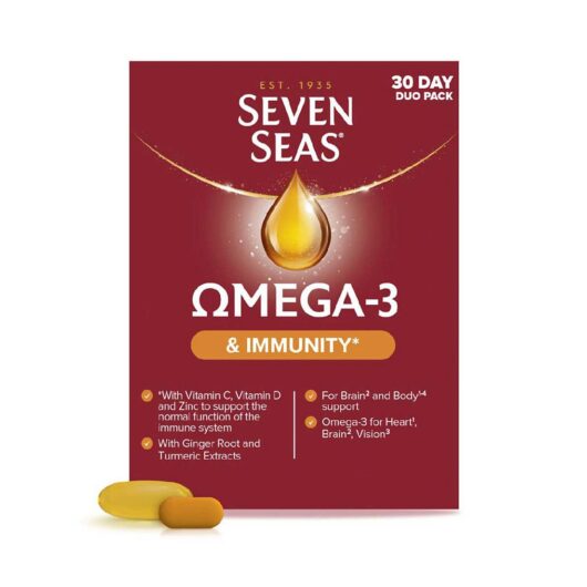 Seven Seas Omega-3 Fish Oil & Immunity, With Vitamin C, D, Duo Pack: 30 Capsules+30 Tablets