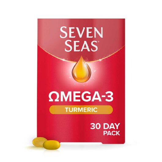 Seven Seas Omega-3 Fish Oil & Turmeric With Omega 3 Vitamin D, Duo Pack: 30 Capsules + Tablets, 1 Month Supply