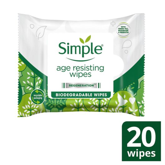 Simple Regeneration Age Resisting Biodegradable Facial Wipes For Sensitive Skin 20