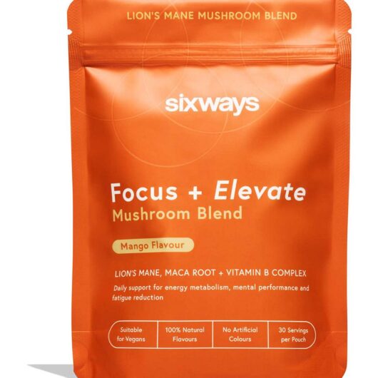 Sixways Focus And Elevate Mushroom Blend Mango Flavour Powder 150g