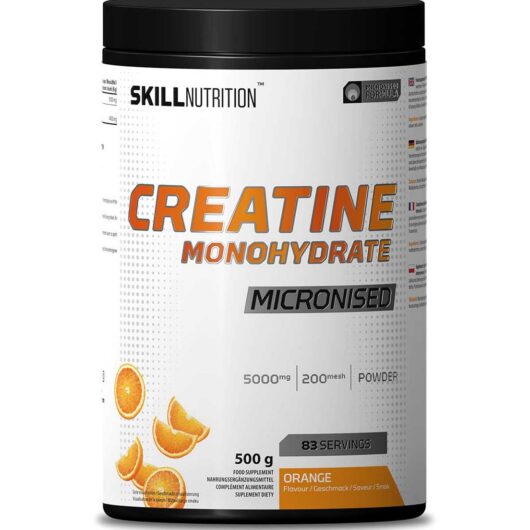 Skill Nutrition Micronised Creatine Monohydrate Flavoured Orange Powder 500g