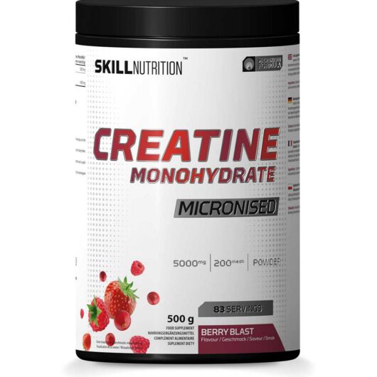 Skill Nutrition Micronised Creatine Monohydrate Flavoured Powder Berry Blast 500g