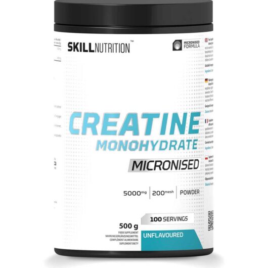 Skill Nutrition Micronised Creatine Monohydrate Unflavoured Powder 500g