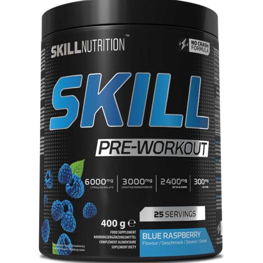 Skill Nutrition Skill Pre Workout Powder Blue Raspberry 400g