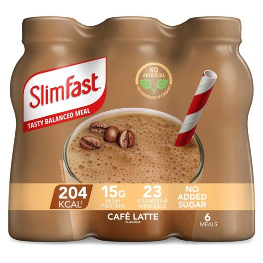 Slim Fast Slimfast Café Latte Flavour Shake 6 X 325ml