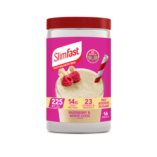 SlimFast Powder Tin Raspberry & White Chocolate 584g