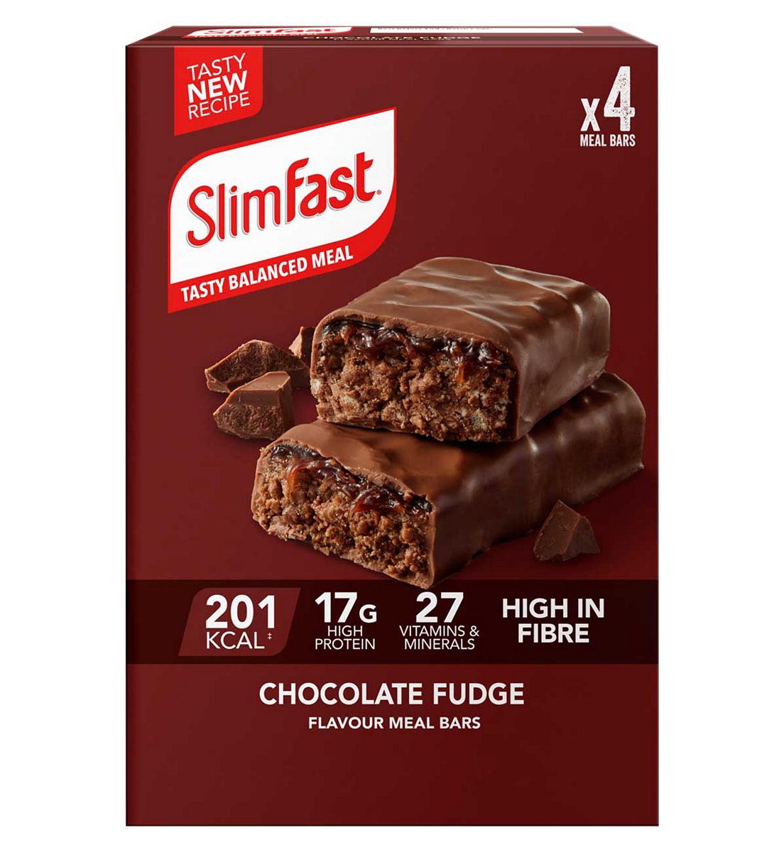 Slimfast Vitality Slimfast Meal Replacement Bar Multipack Chocolate Fudge 60G 4S