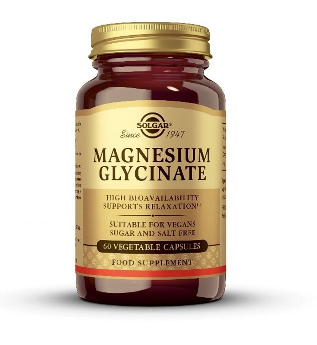Solar Solgar Magnesium Glycinate 60 Capsules