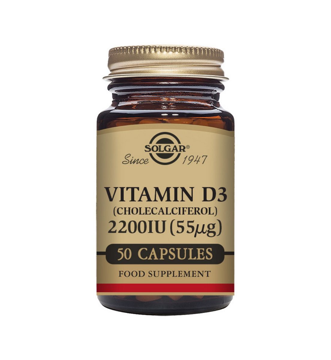 Solgar Vitamin D3 (Cholecalciferol) 2200 Iu (55Μg) - 50 Capsules