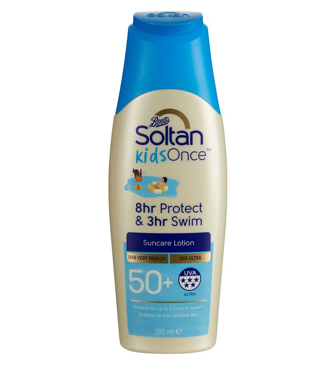 Soltan Kids Once 3Hr Protect & Swim Suncare Lotion Spf50+200 ml, 200ml