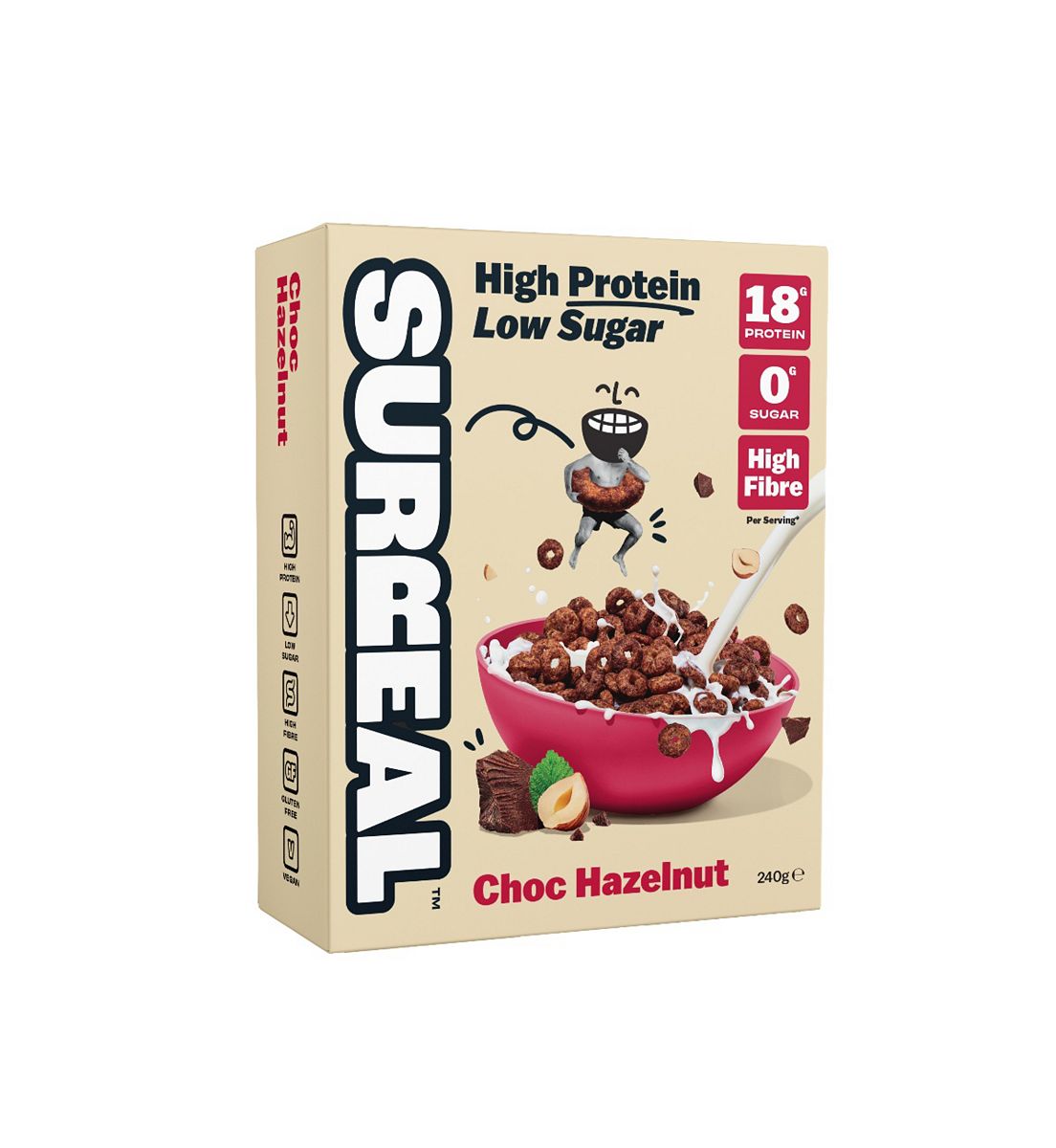Surreal High Protein Low Sugar Choc Hazelnut Cereal 240g