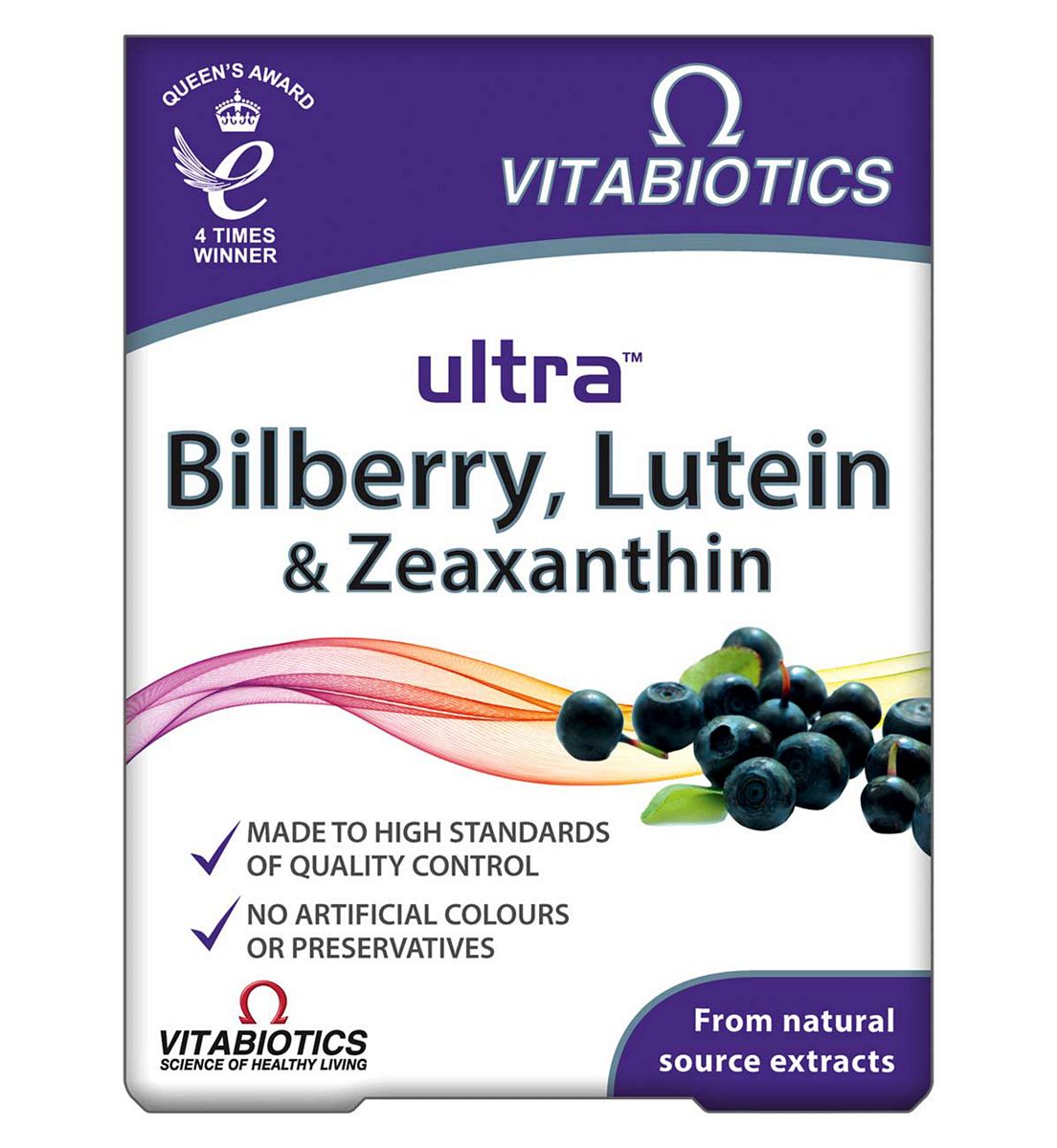 Ultra Vitabiotics Bilberry, Lutein & Zeaxanthin - 30 Tablets