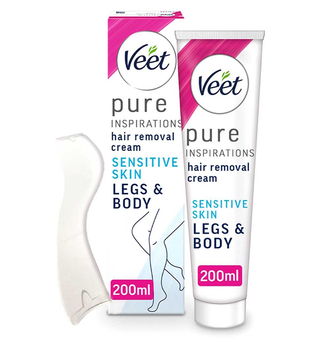 Veet Pure Hair Removal Cream Legs & Body Sensitive -200 ml, 200ml