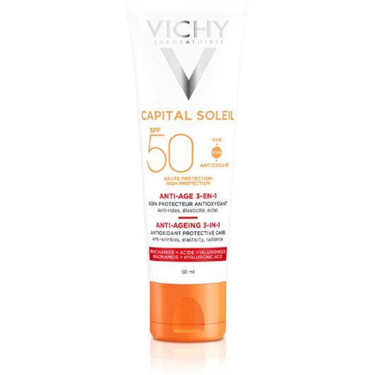 Vichy Capital Soleil Anti-Ageing 3-In-1 Daily Sun Protection Cream For Face Spf50 50ml