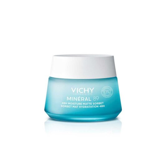 Vichy Minéral 89 48H Moisture Matte Sorbet Non-Greasy, Fragrance Free, Combination To Oily Skin, 50ml