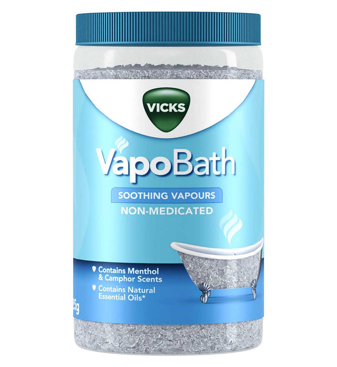 Vicks Vapo Bath - With Soothing Vapours Contains Natural Essential Oils Non Medicated - 425g