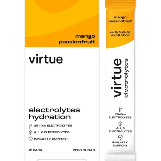 Virtue Drinks Virtue Electrolytes Hydration Powder Mango Passionfruit 12 Sachets