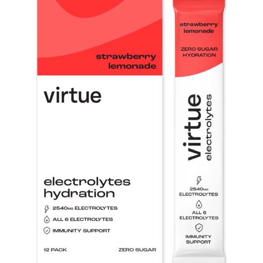 Virtue Drinks Virtue Electrolytes Hydration Powder Strawberry Lemonade 12 Sachets, 8g