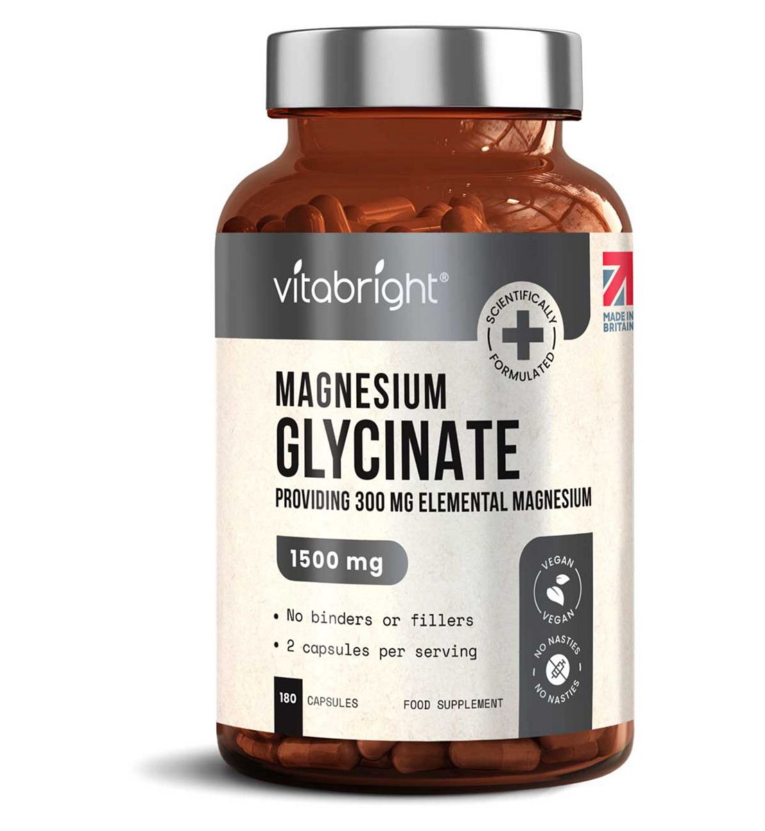 VitaBright Magnesium Glycinate Capsules 3 Month Supply 180S