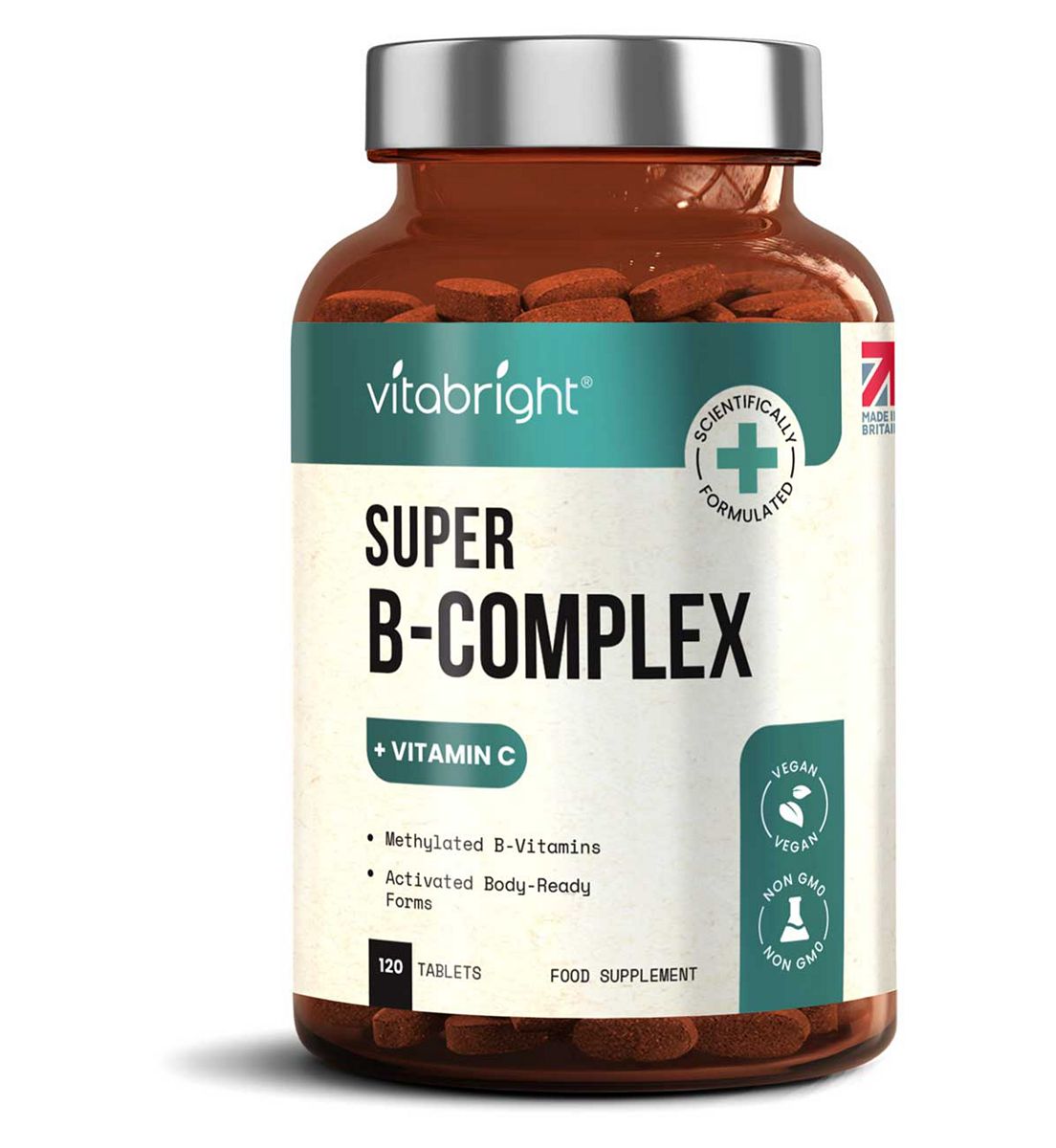 VitaBright Methylated Vitamin B Complex Tablets 120S