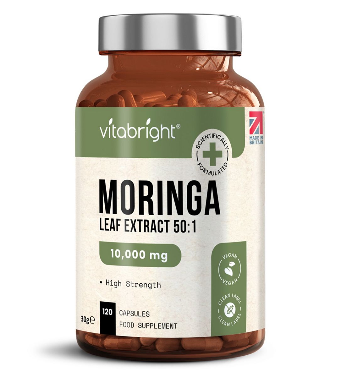 VitaBright Moringa Leaf Extract 10,000Mg Capsules 120S