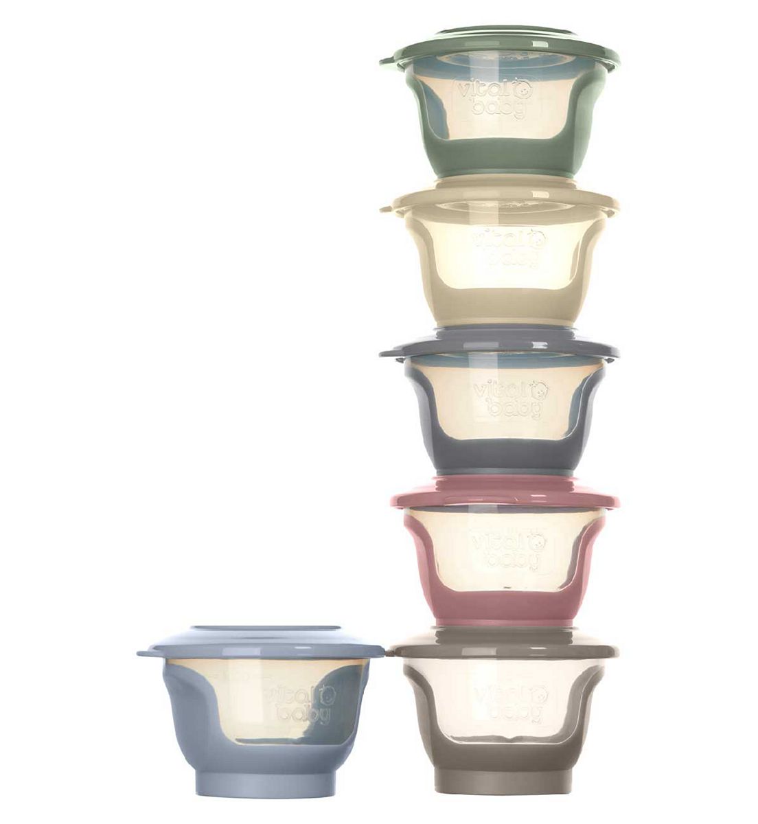 Vital Baby Nourish Store & Wean Pots 60Ml 6 Pack - Natural
