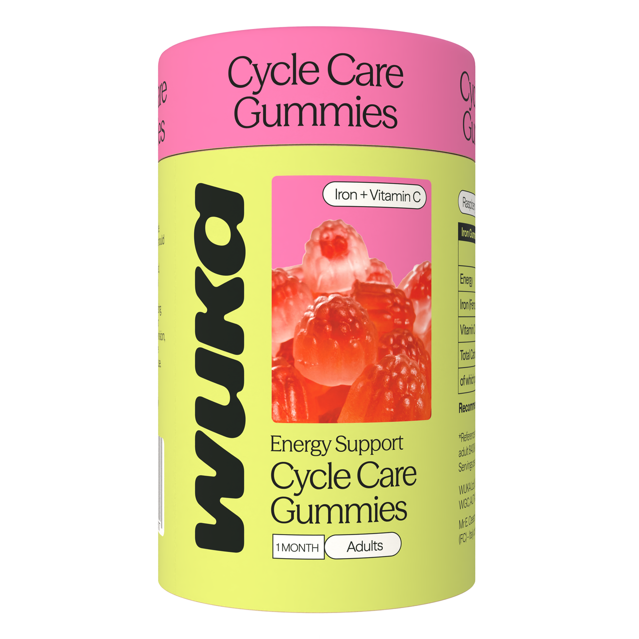 WUKA Adult Cycle Care Gummies, Iron & Vitamin C, 60 Gummies