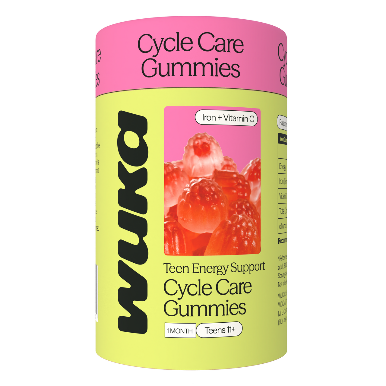 WUKA Teen Cycle Care Gummies, Iron & Vitamin C, 60 Gummies