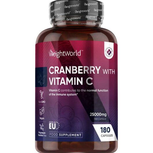 WeightWorld Cranberry With Vitamin C 25000Mg 180 Capsules