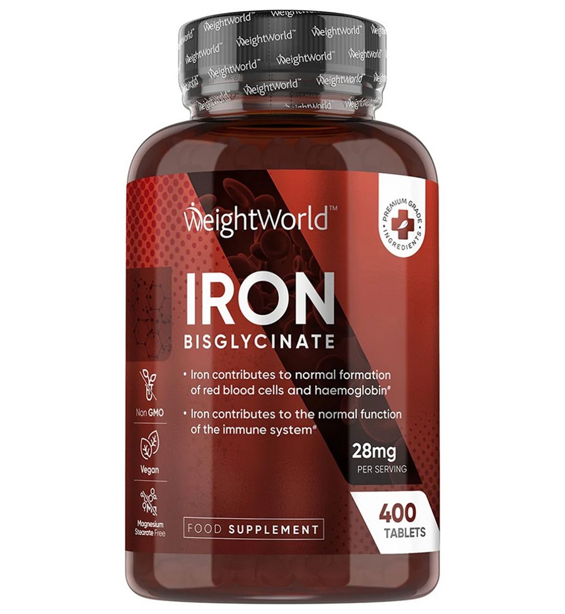 WeightWorld Iron Bisglycinate 28Mg 400 Tablets