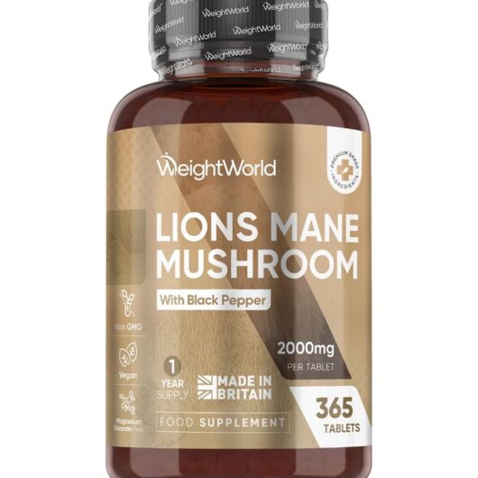 WeightWorld Lions Mane Mushroom Extract 2000Mg 365 Tablets