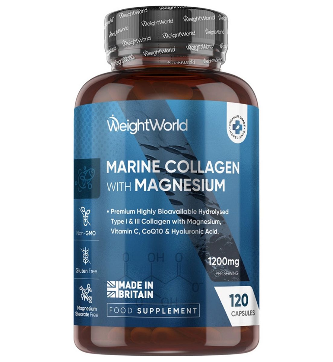WeightWorld Marine Collagen With Magnesium 120 Capsules