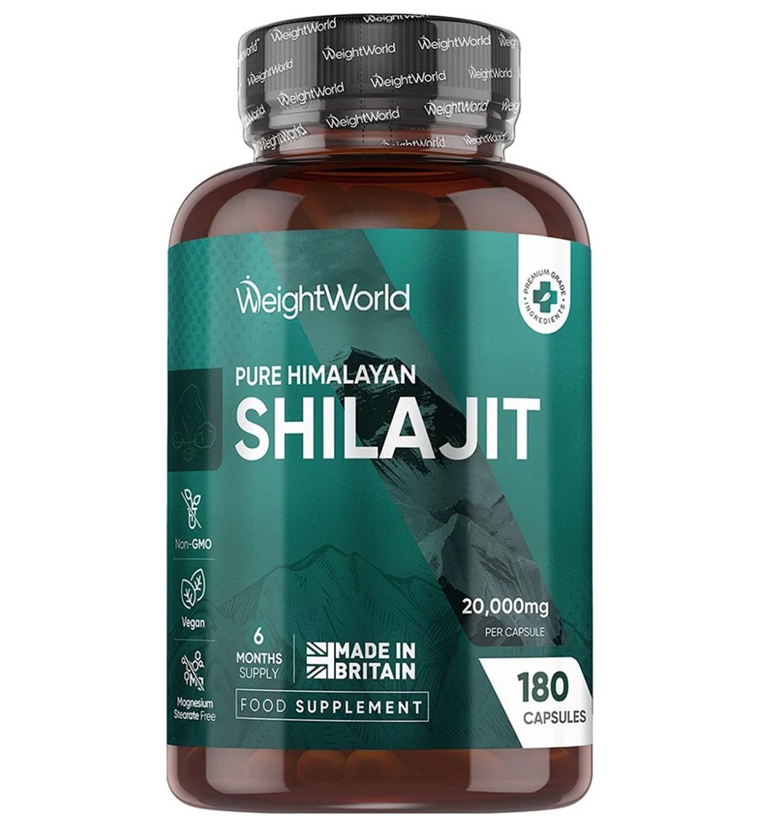 WeightWorld Pure Himalayan Shilajit 20000Mg 180 Capsules