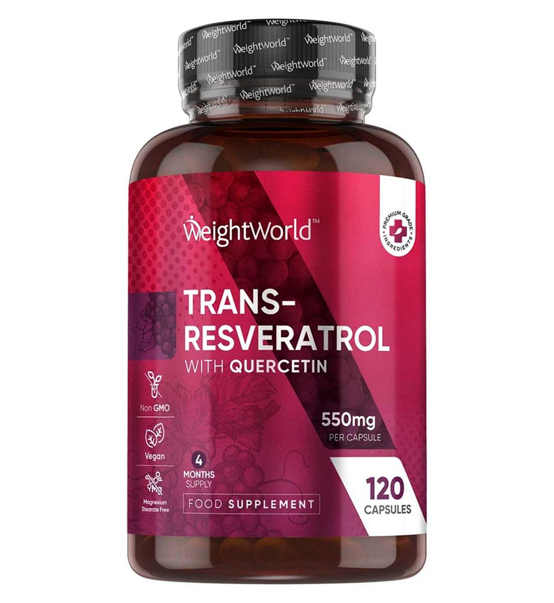 WeightWorld Trans Resveratrol With Quercetin 550Mg 120 Capsules