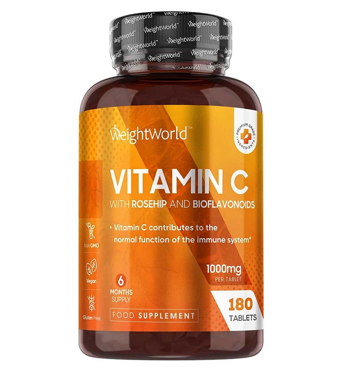 WeightWorld Vitamin C With Rosehip And Bioflavonoids 1000Mg 180 Tablets