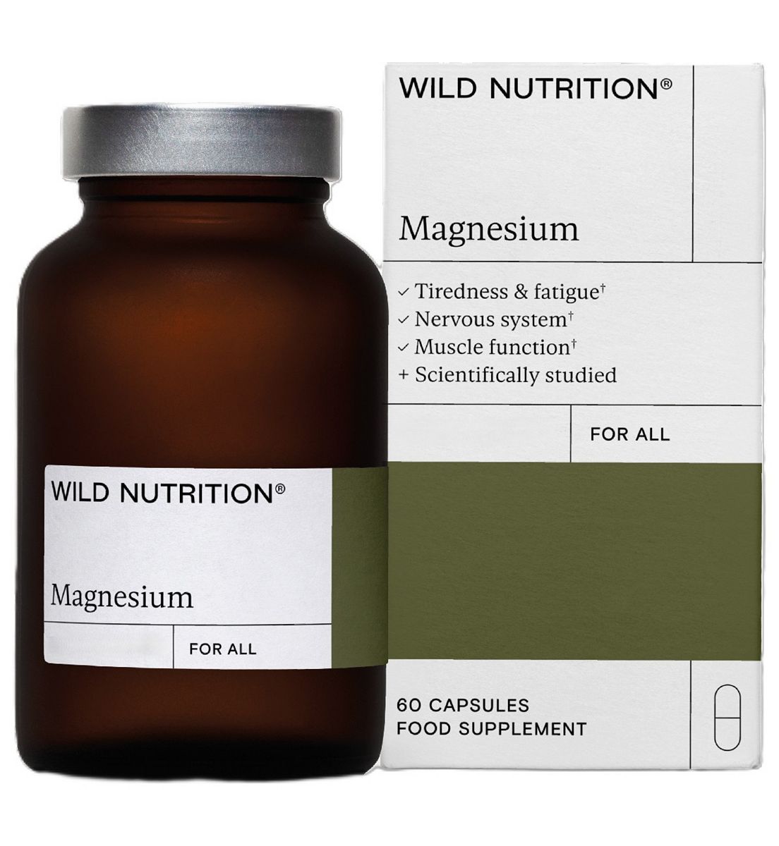 Wild Nutrition Magnesium Supplement 60 Capsules