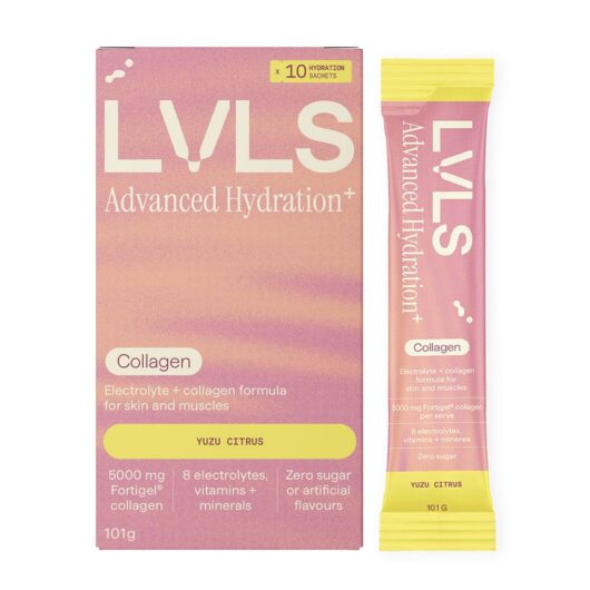 YOURLVLS Lvls Advanced Hydration+ 5000Mg Collagen Electrolyte Powder Yuzu Citrus 10 Pack